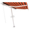 vidaXL Manual Retractable Awning with LED 350x250 cm Orange and Brown