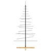 vidaXL Metal Christmas Tree with Wooden Base Black 150 cm