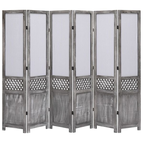vidaXL 6-Panel Room Divider Grey 210x165 cm Fabric