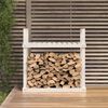 vidaXL Firewood Rack White 110x35x108.5 cm Solid Wood Pine