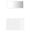 vidaXL Bathroom Furniture Set High Gloss White Engineered Wood