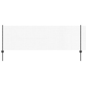 vidaXL Welded Wire Fence with Posts 100 x 0.8 m PVC-Coated Steel Grey