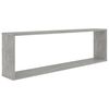 vidaXL Wall Cube Shelf 2 pcs Concrete Grey 100x15x30 cm Engineered Wood