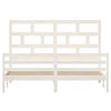vidaXL Bed Frame without Mattress White Solid Wood Super King Size