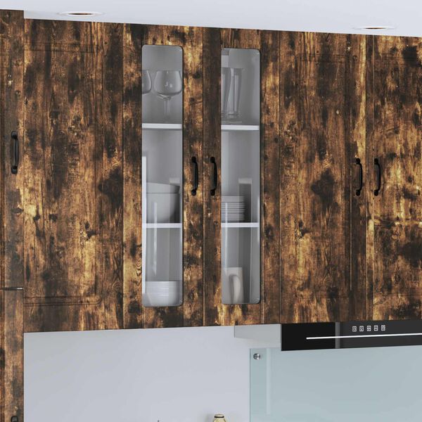 vidaXL Kitchen Wall Cabinet Wall-mounted Smoked Oak 60 x 31 x 100 cm