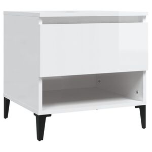 vidaXL Side Table High Gloss White 50x46x50 cm Engineered Wood
