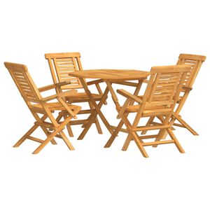 vidaXL 5 Piece Garden Dining Set Solid Wood Teak