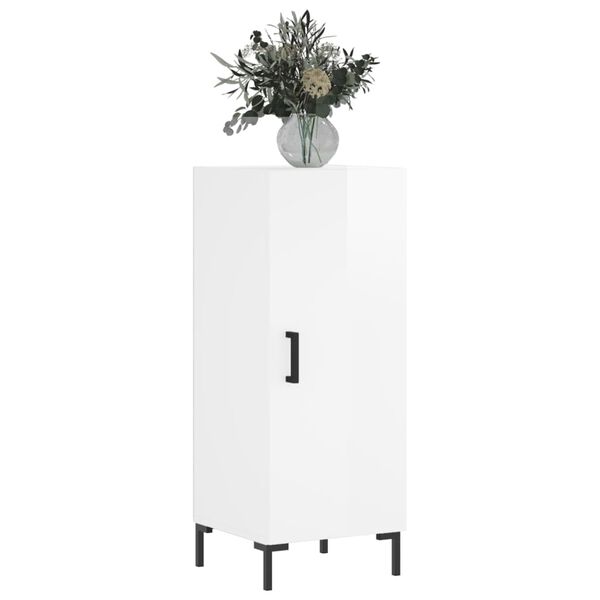 vidaXL Sideboard High Gloss White 34.5x34x90 cm Engineered Wood