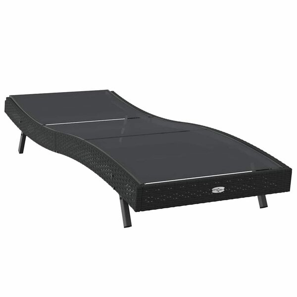 vidaXL Sunlounger Black 70 x 197 x 82 cm Poly Rattan and Metal