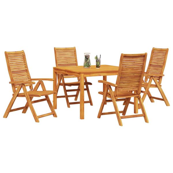 vidaXL Garden Dining Set 5 pcs Brown Solid Acacia Wood
