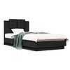 vidaXL Bed Frame with LED without Mattress Black 75x190 cm Small Single