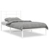 vidaXL Metal Bed Frame without Mattress with Headboard White 100x190cm