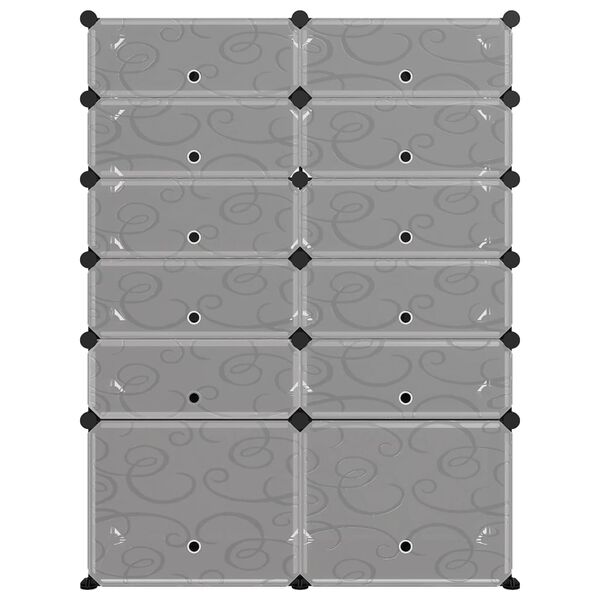 vidaXL Shoe Rack Black 94x37x125 cm PP