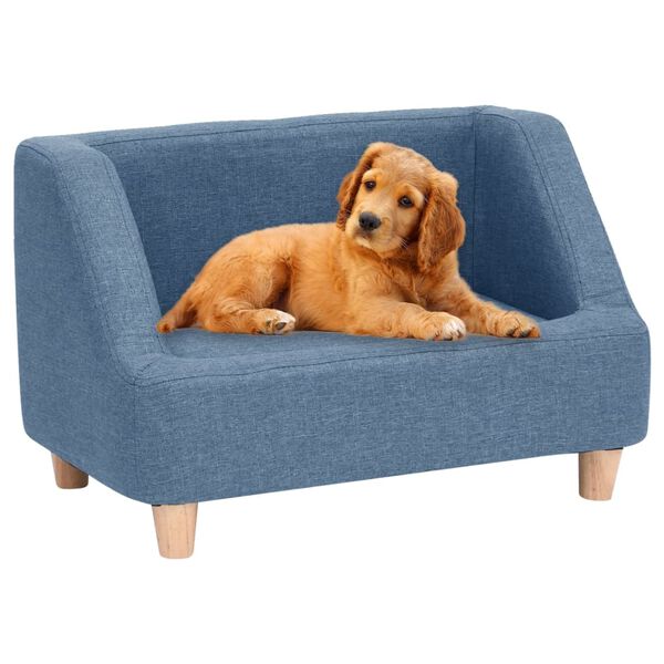 vidaXL Dog Sofa Blue 60x37x39 cm Linen