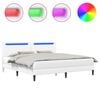 vidaXL Bed Frame with LED Strip Lights White 180 x 200 cm Faux Leather