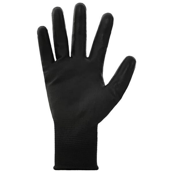 vidaXL Work Gloves 24 pcs Black 10 / XL Polyester