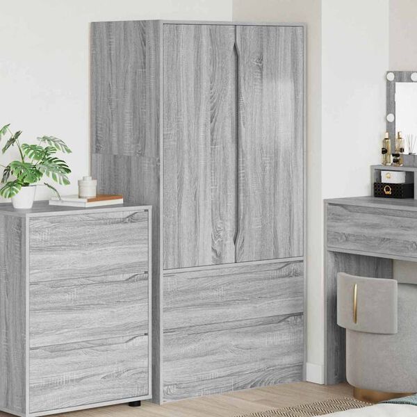 vidaXL Bathroom Cabinet Grey Sonoma 79.5 x 49 x 156 cm Engineered Wood