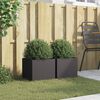vidaXL Planters 2 pcs Black 32x30x29 cm Steel
