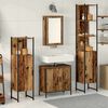 vidaXL Bathroom Furniture Set with Shelf 4 pcs Brown Engineered wood