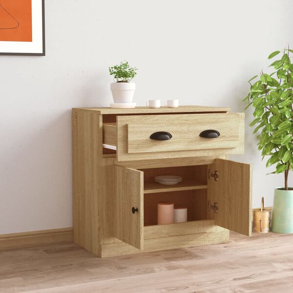 vidaXL Sideboard Sonoma Oak 70x35.5x67.5 cm Engineered Wood
