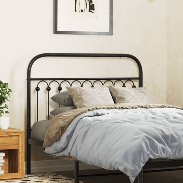 vidaXL Metal Replace Headboard Black 107 cm