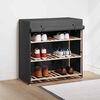 vidaXL Shoe Cabinet with Cover Grey 79x40x80 cm Fabric