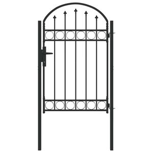 vidaXL Fence Gate ASSEN 100 x 150 cm Powder-Coated Steel Grey Lockable