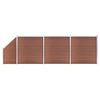 vidaXL WPC Fence Set 3 Square + 1 Slanted 619x186 cm Brown
