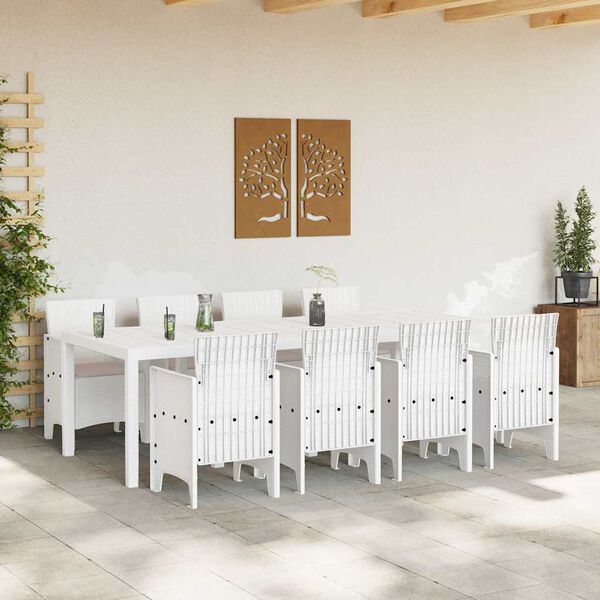 vidaXL Garden Dining Set 9 pcs Light Grey Polypropylene