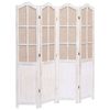vidaXL 4-Panel Room Divider White 140x165 cm Fabric
