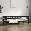 vidaXL Day Bed without Mattress Black 90x200 cm Solid Wood Pine