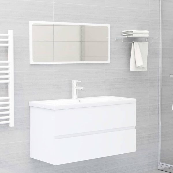 vidaXL Bathroom Furniture Set White Engineered Wood