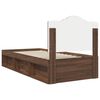 vidaXL Bed Frame with Headboard Brown Oak 75 x 190 cm Solid Pine Wood