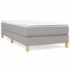 vidaXL Box Spring Bed Frame Light Grey Single Fabric