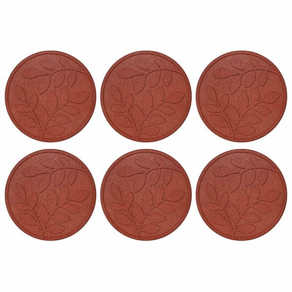vidaXL Stepping Stone 6 pcs Red &Oslash; 44 x 2 cm Rubber
