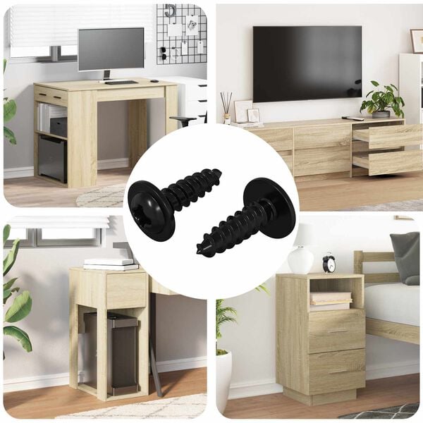 vidaXL Self Tapping Nail 2 pcs Black 3.5 x 12 mm Iron