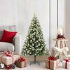vidaXL Artificial Hinged Christmas Tree with Flocked Snow 120 cm