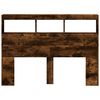 vidaXL Headboard Cabinet with LED Smoked Oak 140x17x102 cm
