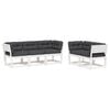vidaXL 5 Piece Garden Sofa Set with Cushions White Solid Wood Pine