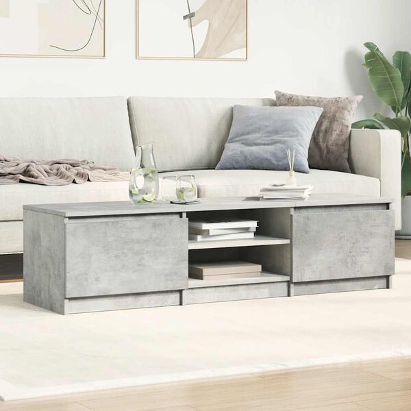 vidaXL TV Cabinet Concrete Grey 140x40x35.5 cm Engineered Wood