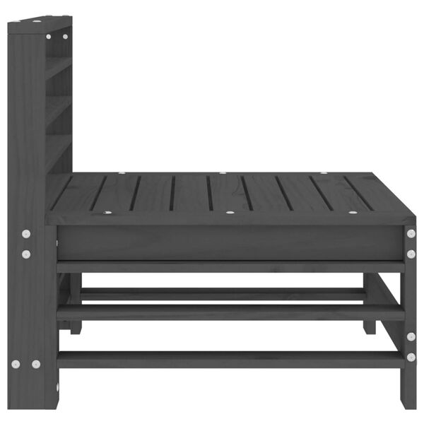 vidaXL Garden Middle Sofa Grey Solid Wood Pine