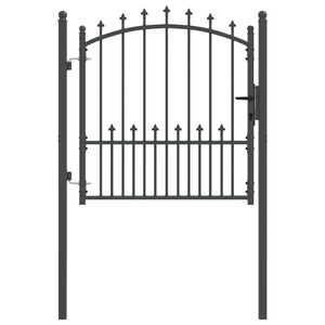 vidaXL Fence Gate with Spikes EMMEN 100 x 100 cm Powder-coated steel