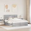 vidaXL Bed Frame Grey Sonoma 160 x 200 cm Solid Pine Wood