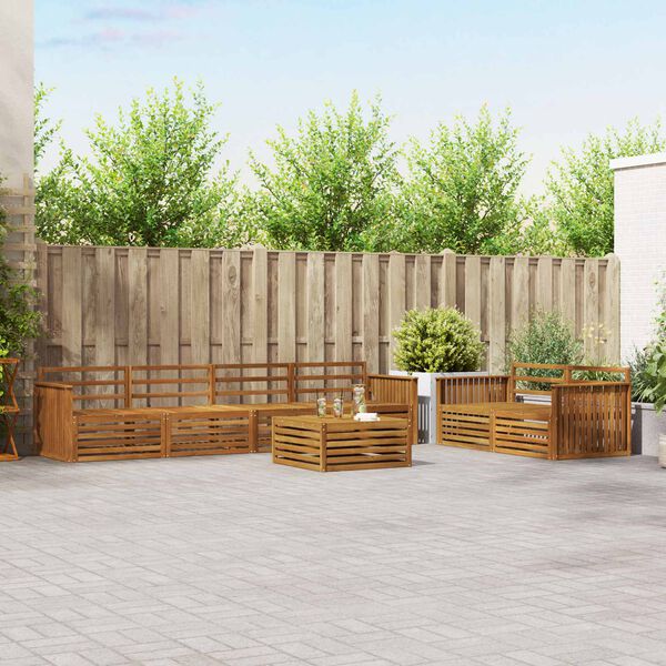 vidaXL Outdoor Sofa Set 7 pcs Natural Solid Acacia Wood