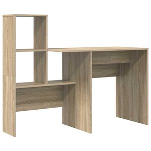 vidaXL Desk Sonoma Oak Engineered Wood 131.5 x 50 x 106.5 cm