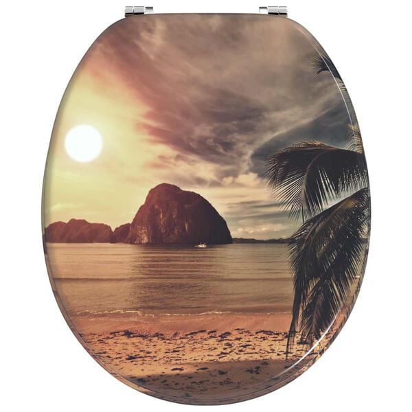 vidaXL Toilet Seat Orange 44 x 38 cm MDF board