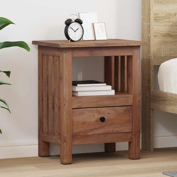 vidaXL Bedside Table Brown 41 x 30 x 50 cm Solid Mahogany Wood