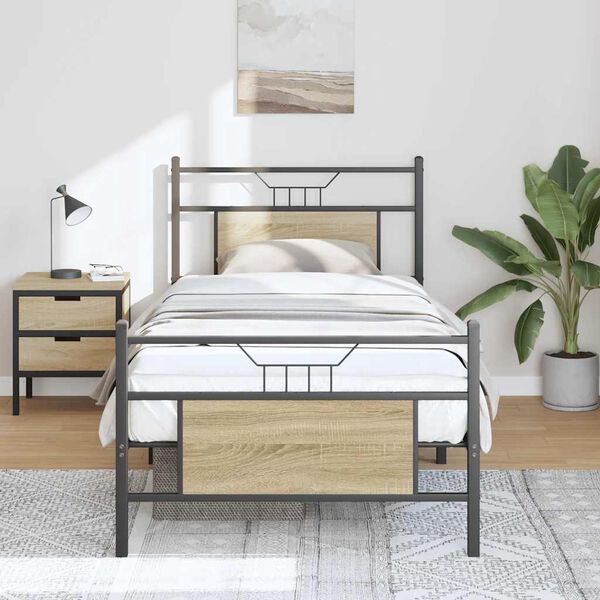 vidaXL Bed Frame without Mattress Sonoma Oak 80x200 cm Engineered Wood