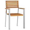 vidaXL Garden Chair 4 pcs Solid Acacia Wood and Stainless Steel