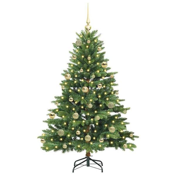 vidaXL Artificial Christmas Tree with 150 LEDs Green 150 cm PE and PVC